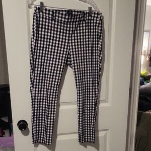 J. Crew Women's Checkered Pants in Black and White Skinny Crop